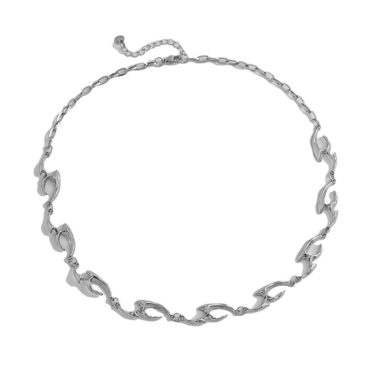Wholesale Irregular Shaped Metal Necklace Street Hip Hop Trendy Men's and Women's Niche Design High-grade Clavicle Chain Necklace Chain